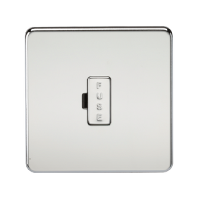 Knightsbridge Screwless 13A Unswitched Fused Connection Unit - Polished Chrome