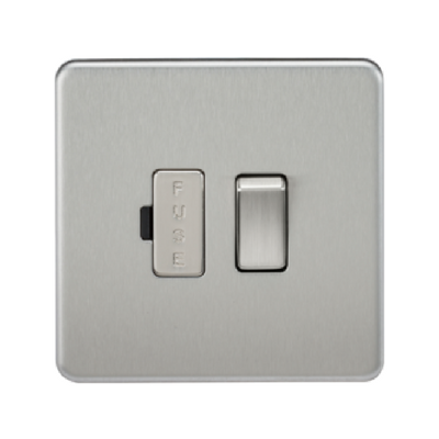 Knightsbridge Screwless 13A Switched Fused Connection Unit - Brushed Steel