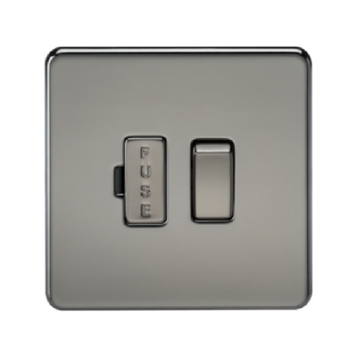 Knightsbridge Screwless 13A Switched Fused Connection Unit - Black Nickel