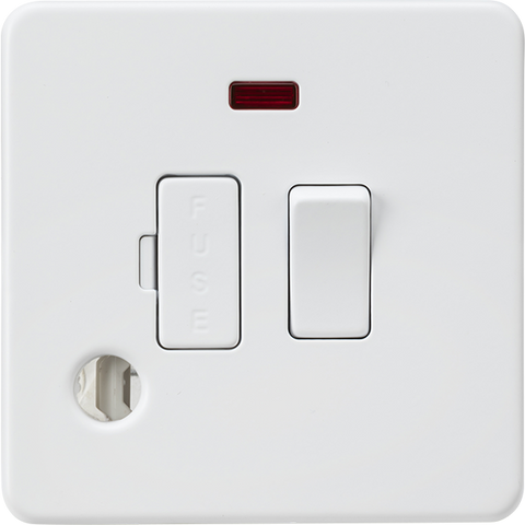 Knightsbridge Screwless 13A Neon Flex Outlet Switched Fused Spur Matt White