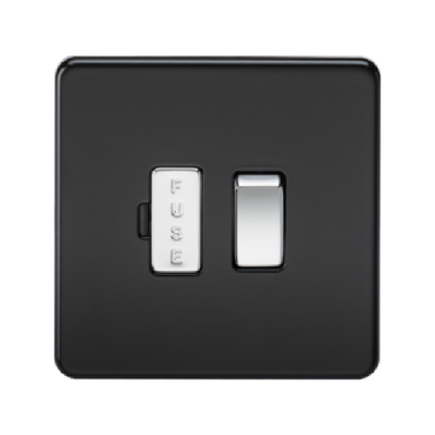 Knightsbridge Screwless 13A Switched Fused Connection Unit - Matt Black