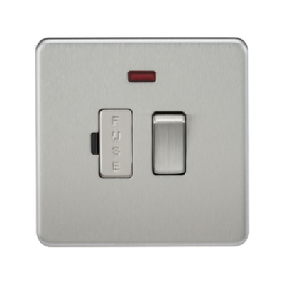 Knightsbridge Screwless 13A Switched Fused Connection Unit With Neon - Brushed Chrome