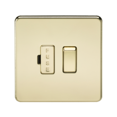 Knightsbridge Screwless 13A Switched Fused Connection Unit - Polished Brass