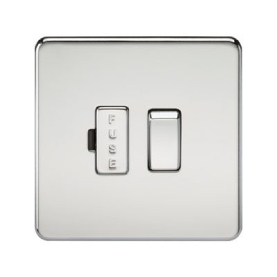 Knightsbridge Screwless 13A Switched Fused Connection Unit - Polished Chrome