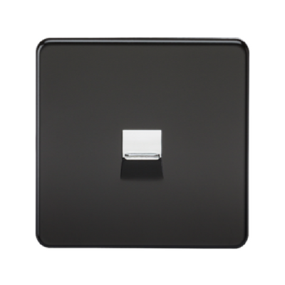 Knightsbridge Screwless Telephone Master Socket - Matt Black