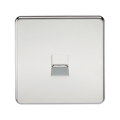 Knightsbridge Screwless Telephone Master Socket - Polished Chrome