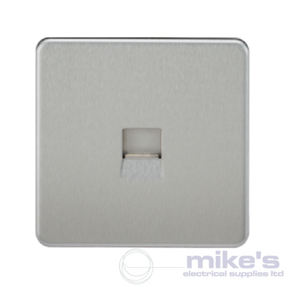 Knightsbridge Screwless Telephone Secondary Socket - Brushed Chrome