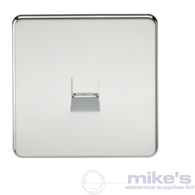 Knightsbridge Screwless Telephone Secondary Socket - Polished Chrome