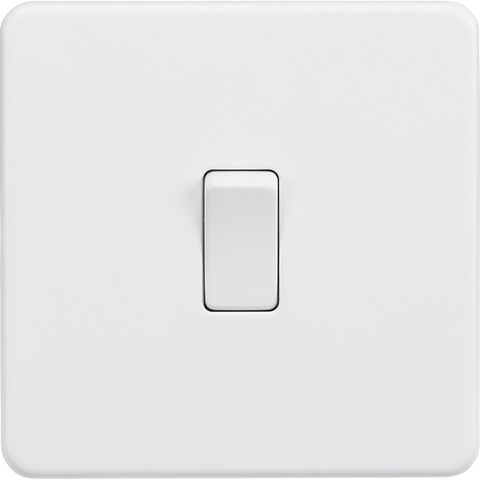 Knightsbridge Screwless 20A Double Pole 1 Gang Switch Matt White