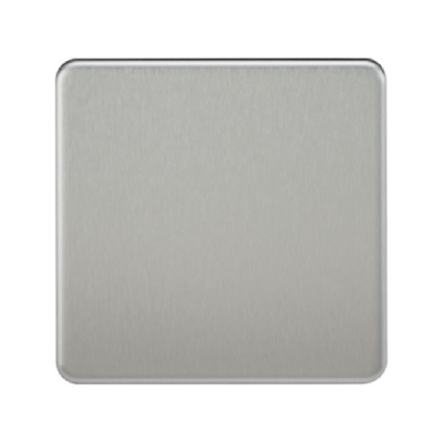 Knightsbridge Screwless 1 Gang Blanking Plate - Brushed Chrome