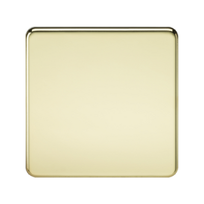 Knightsbridge Screwless 1 Gang Blanking Plate - Polished Brass