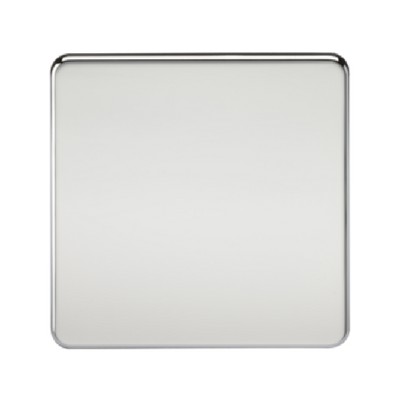 Knightsbridge Screwless 1 Gang Blanking Plate - Polished Chrome