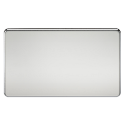 Knightsbridge Screwless 2 Gang Blanking Plate - Polished Chrome