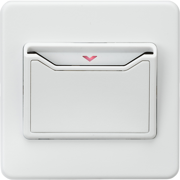 Knightsbridge Screwless 32A Key Card Switch Matt White