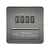 Knightsbridge Screwless 5V 5.1A Quad USB Charging Outlet - Black Nickel