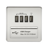 Knightsbridge Screwless 5V 5.1A Quad USB Charging Outlet - Polished Chrome