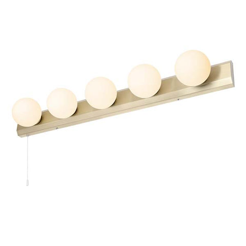 Forum Ara Hollywood 5 Light Bathroom Bar Fitting Satin Brass