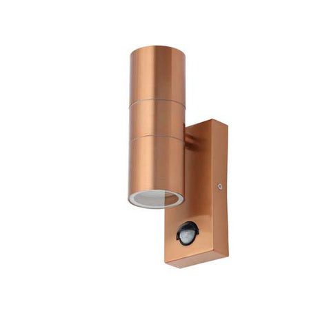 Forum Leto Up Down Wall Light PIR Copper