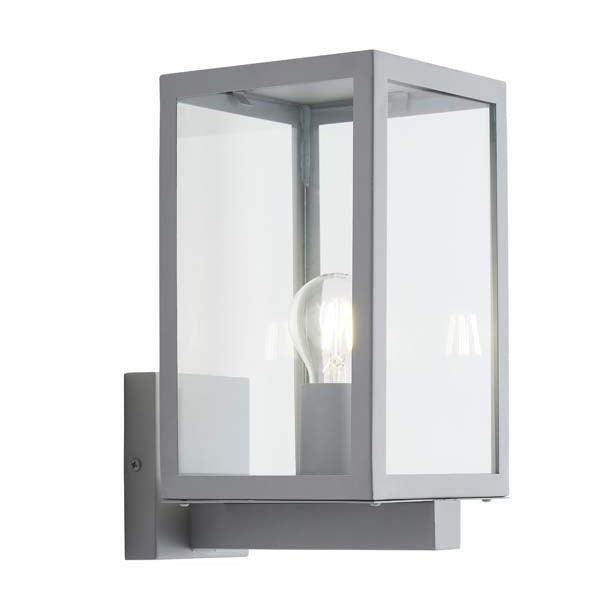 Forum Hestia E27 Glass Panel Box Lantern Silver