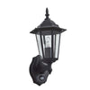 Forum Libourne 6 Panel Traditional Wall Lantern Black PIR