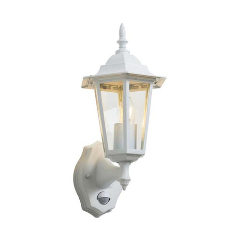 Forum Libourne 6 Panel Traditional Wall Lantern White PIR