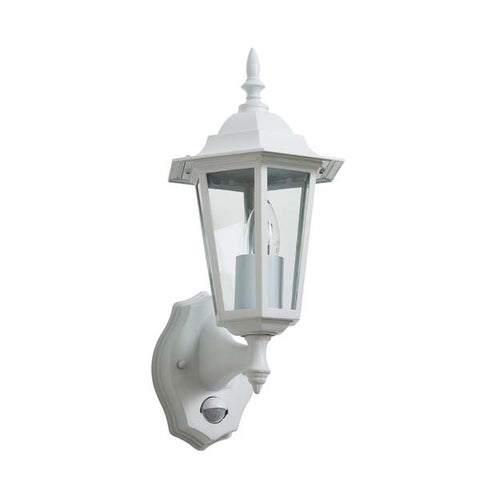 Forum Libourne 6 Panel Traditional Wall Lantern White PIR