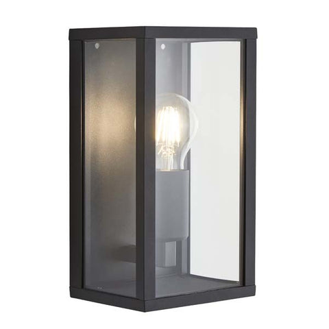 Forum Chinon Single Glass Panel Lantern Black