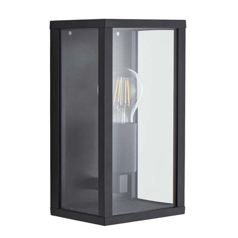 Forum Chinon Single Glass Panel Lantern Black